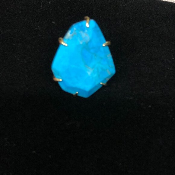 Kendra Scott Ring Large Blue Stone Size 8  ** - Picture 1 of 6